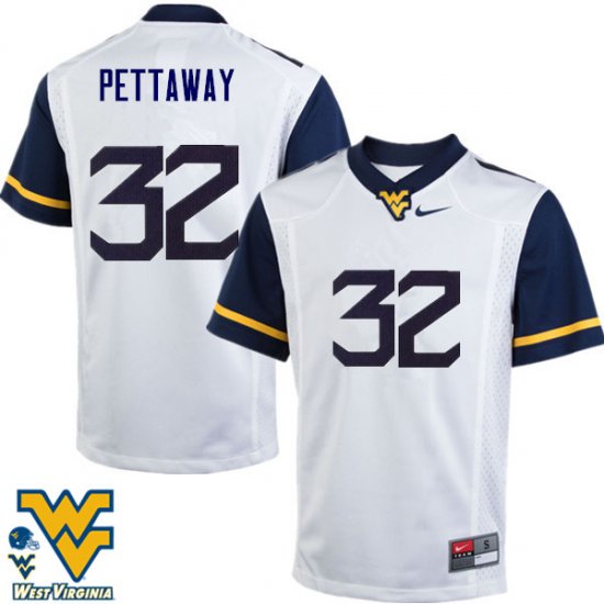 Men's West Virginia Mountaineers NCAA #32 Martell Pettaway White Authentic Nike Stitched College Football Jersey OX15R36HU